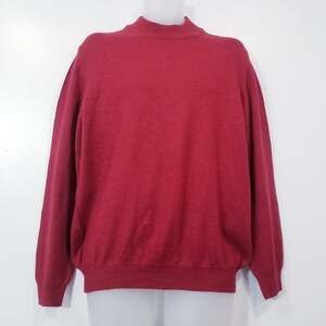 J. Ashford Extra Fine Merino Wool Pullover Red Sweater Made in Italy